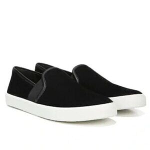 Vince Preston Slip on Suede Sneakers - Black - 9